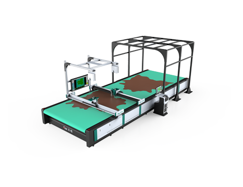 皮革切割機俯視圖