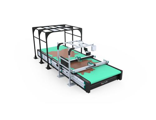 皮革切割機左俯視圖